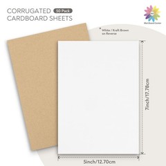 50 PCS Mat Board Center Corrugated Cardboard Sheets 5×7 Inch Flat Inserts