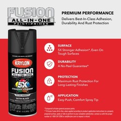 Krylon Fusion All-In-One Adhesive Spray Paint 12 Ounce (Pack of 1), Aluminum