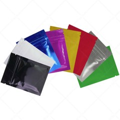2.5×3.5in Many Colors Glossy Clear Front Mylar Foil Flat Zip Lock Pouch Bag M