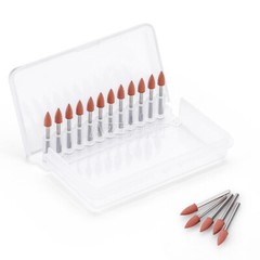 12pc/box Dental Abrasive White Stone/Silicone Porcelain Resin Polishing Burs FG