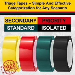 ForraFun 4 rolls 1.5″x150′ triage tape bright color