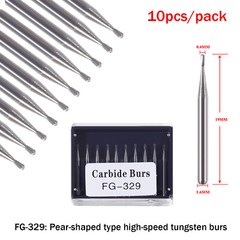 5 packs Dental Pear-shaped Tungsten Steel Carbide Burs FG 329 for High Speed ty