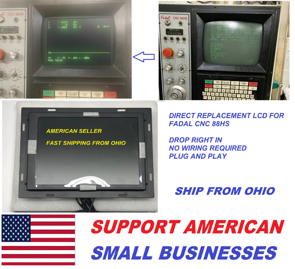 PLUG AND PLAY DIRECT REPLACEMENT LCD MONITOR FOR FADAL CNC 88HS CNC88 CRT