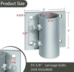 Heavy Duty Dock Side Leg Pipe Holder Sleeve Post Bracket Hardware 3/8″ Bolt 4pc