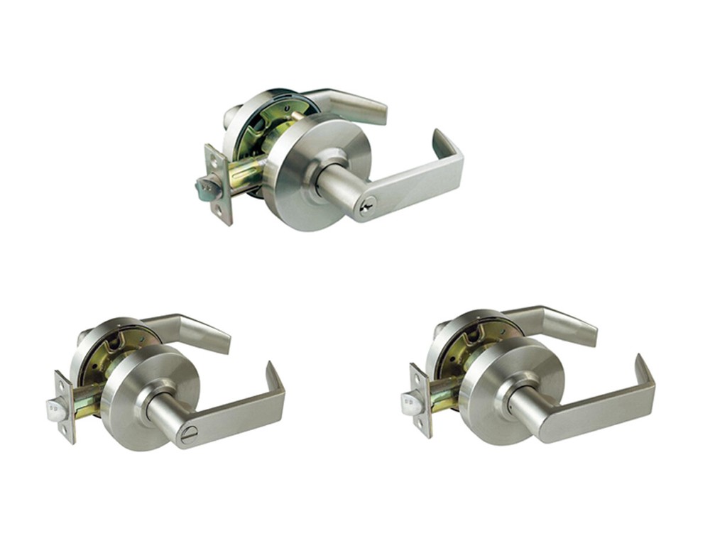Heavy Duty Satin Chrome Grade 2 Commercial Door Locks Levers Handles Keyed Entry