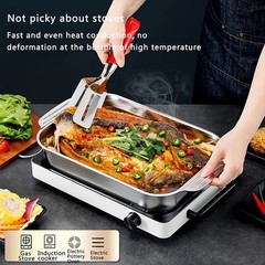 2PCS Stainless Steel Baking Pan with Lid Cake Pans with Covers Bakeware Baking