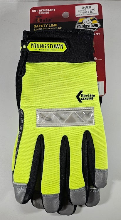 Youngstown Glove Company Safety Lime reflective Work Gloves 08-3083-10XXL