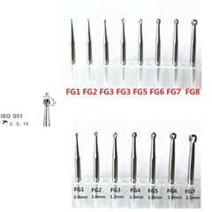 Dental Tungsten Carbide Steel Burs FG Drills Round Pear Taper Fissure Cutter