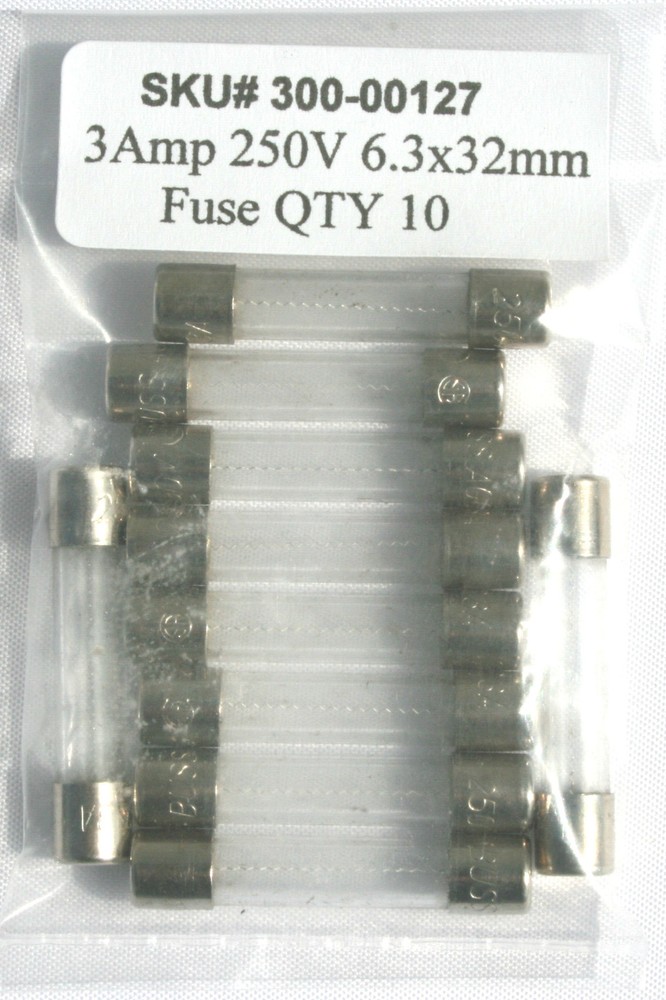3 amp 250v / 6.3x32mm fuse / 3AMP 250 volts /Fast Blow/ Lot of 10