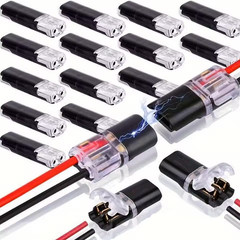 50PCS Double Wire Plug in Connector with Locking Buckle, Locking Easy to Use