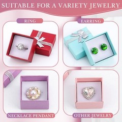 72 Pcs Ring Boxes Bulk Cardboard Jewelry Gift Box with Ribbon Bow 1.6 x1.6 x1.1″