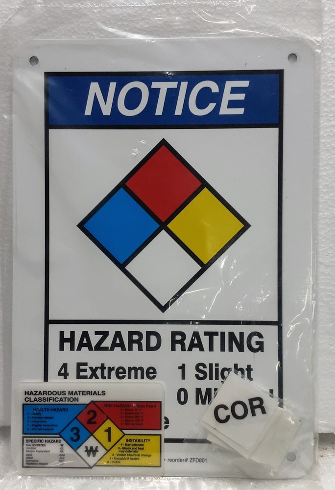(10) Accuform – ZFD812VA – NFPA Signs, NFPA Diamond Hazard Rating – 10 in X 7 in