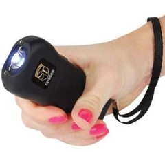 Stun Master POLICE BLACK MINI Stun Gun 4 .8 Milliamp Rechargeable LED FLASHLIGHT