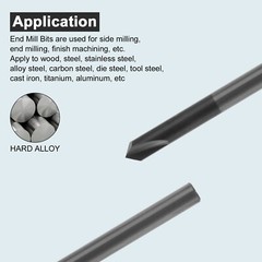 10PCS 90 Degree 2 flute 1/8″ x 1-1/2″ Solid Carbide Chamfer Mills – AlTiN Coated