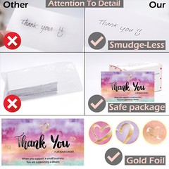 Thank You Cards Small Business (3.5 x 2 Inches – 100 pcs, 300GSM) by Modern 5th