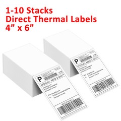 100-5000 4″x6″ Fanfold Direct Thermal Shipping Labels for Zebra & Rollo Printer