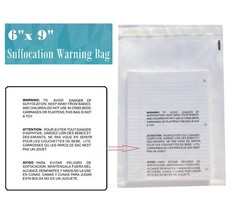 300 6×9 1.5 Mil Bags Clear Suffocation Warning Poly Bag 6″x9″