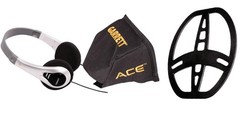 Garrett ACE 400 Metal Detector, Pro Pointer II Pinpointer, Coil, and Accessories
