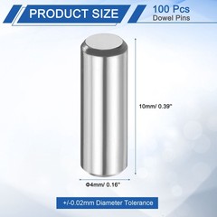100pcs 4x10mm Dowel Pins Bearing Steel Cylindrical Dowel Pins Metal Shelf Pegs