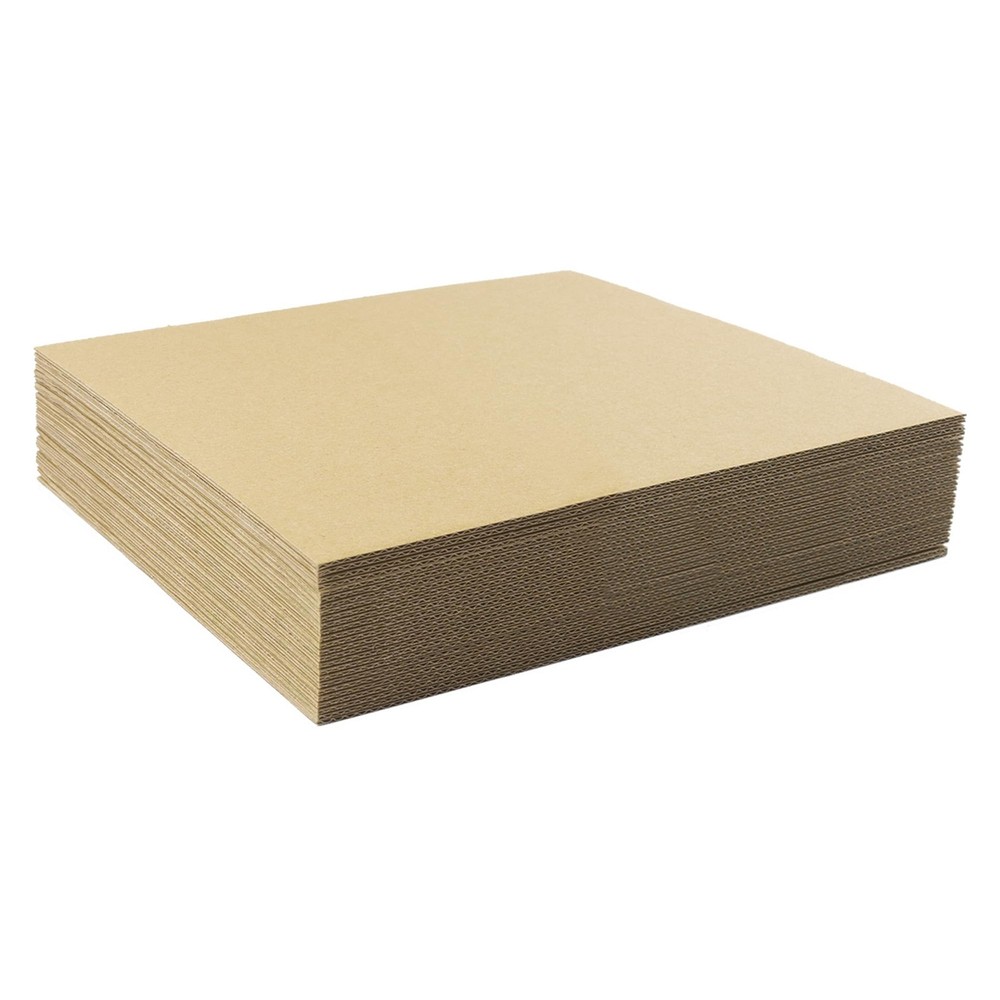 Golden State Art, 25 Pack 12×12 Corrugated Cardboard Sheets, 12×12, Brown