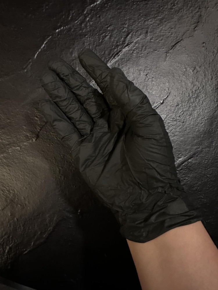 50 Ct Black Nitrile Disposable Gloves Large BBQ Tattoo Hair Dye Mechanic Glove