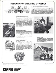 Clark Michigan 55C Wheel Loader Specifications Showroom Sales Pamphlet Sheet