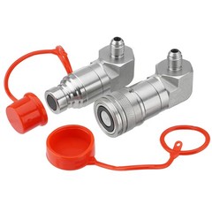 90 Degree Flat Face Skid Steer Hydraulic Quick Connect Coupler Set 3/8″ JIC Male