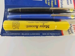 Sanford’s Expresso Extra Fine Plastic Point Pens .3mm Blue, Black NOS 1990’s