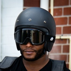 Birdz Vulture Padded Motorcycle Safety Goggles for Men Black Frame w/ Smoke