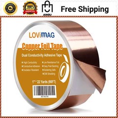 Copper Foil Tape (1″X66ft) with Conductive Adhesive for Guitar & EMI Shielding..