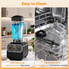 1600W Commercial Professional Blender for Kitchen, Heavy Duty Countertop Smoothi