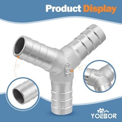 2 PCS 304 Stainless Steel Hose Barb Y Tee 3/8×3/8×3/8 Inch 3 Way Wye Fitting