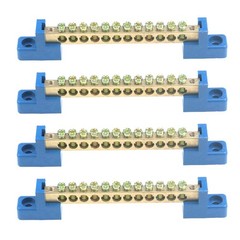 4 Pack Terminal Bus Bar 12 Position Brass Ground Distribution Block
