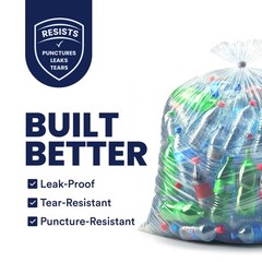 Plasticplace 55-60 Gallon Trash 1.2 Mil Garbage Can 38 X 58 100Count T55120Cl