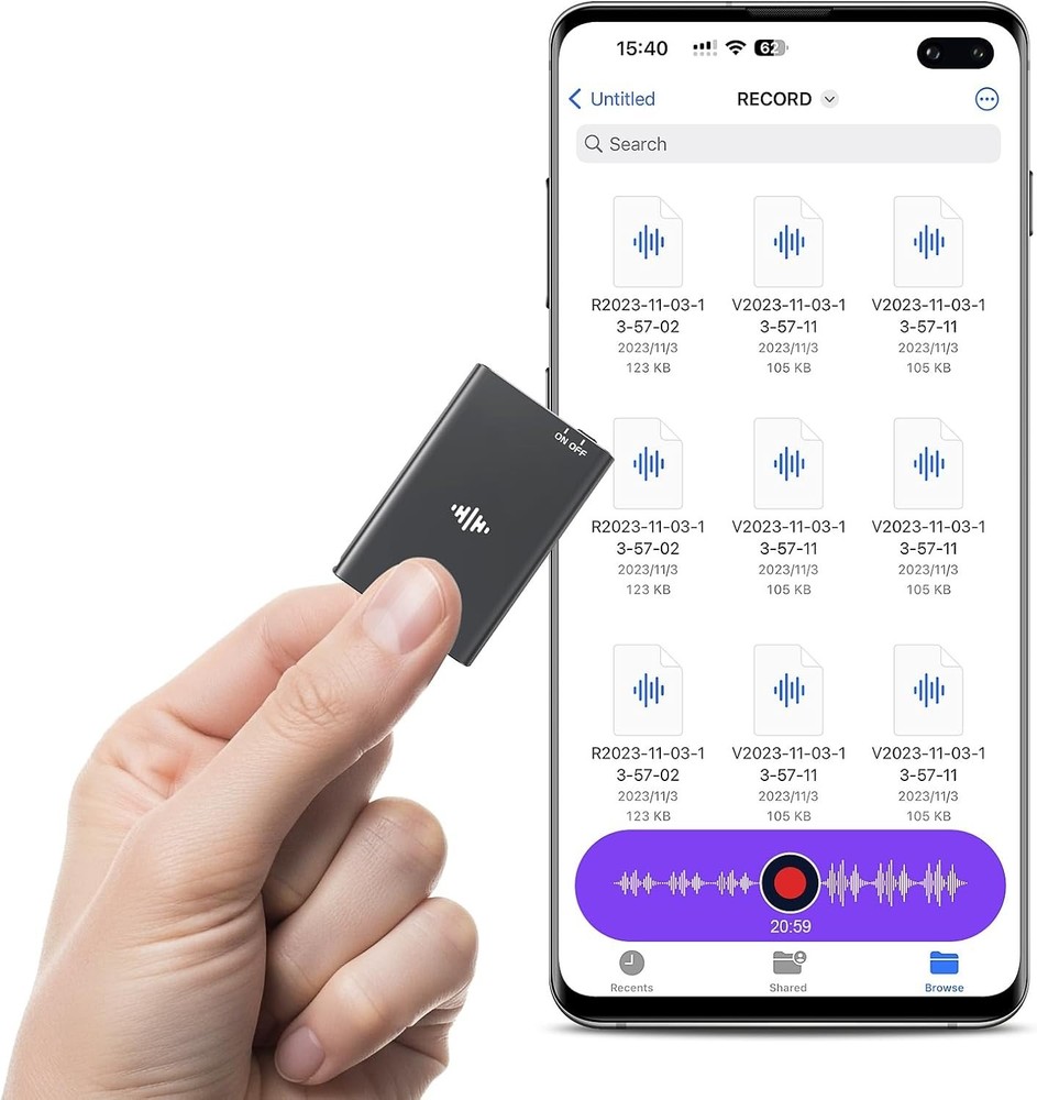64GB Magnetic Voice Recorder – Lymorvex Voice Activated Recorder AI-Intelligent