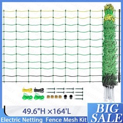 Portable Electric Fence Netting kit for Farms, Ranches, Gardens 49.6″H x 164’L