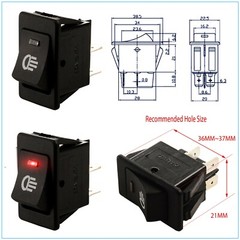 2X Red LED 12V 35Amp Heavy Duty Toggle Flick Switch On Off Car Dash Light SPST