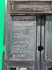 CHALLENGER C3100 3POLES 100A 240V CIRCUIT BREAKER [2RE4-1]