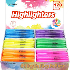 Highlighters Bulk, 120 Pack 6 Assorted Colors No Bleed Chisel Tip Highlighter Ma