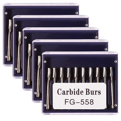 Dental Midwest FG #558 Straight Fissure Crosscut Carbide Burs 50Pk