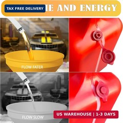 Red Gas Can Spout Replacement, 1/2/5/10 Gallon Gas Can Nozzle Kit, include 2 Dif