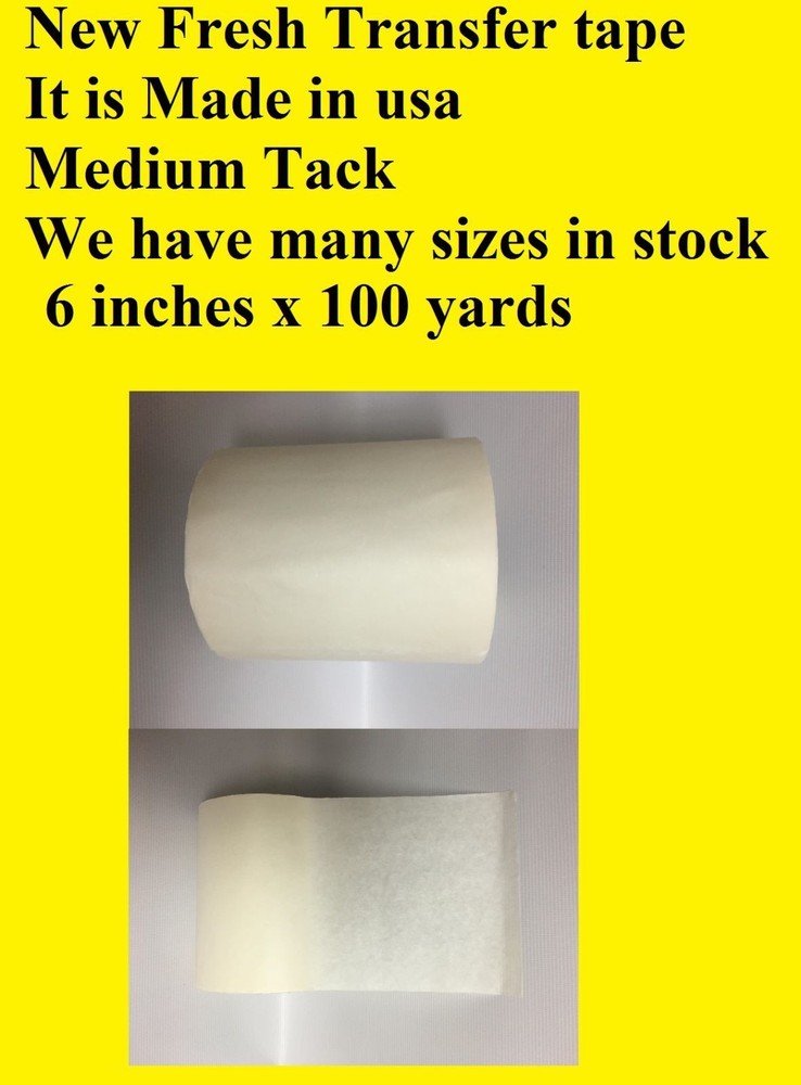 1 Roll 6″ x 100 Yards Application Transfer Tape Vinyl Signs Adhesive Made In Usa