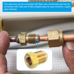 1/4 Inch Female Flare x 3/8 Inch Male Flare Connector SAE 45 Degree Flare