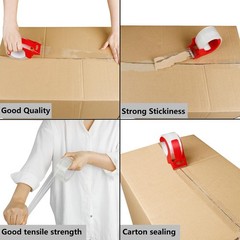 2Pack No Noise Clear Packing Tape with Dispenser,2.7mil x 1.88″ x 55Yds Heavy…