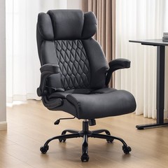 Heavy Duty Big and Tall Office Chair 500LBS Rubber Wheels for Home Office Black