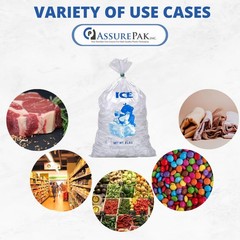 ASSUREPAK 50LB Ice Bags – 125 Bags – 18″x36″ – 3.0 mil Clear Plastic – Commer…