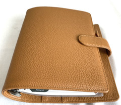 Filofax Norfolk A5 Leather Organizer Almond Brown Day Planner 6 Ring 9.4″ x 8.5″