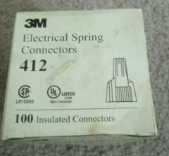 3M 412 Electrical Spring Connectors, 20 -10 AWG Box of 100