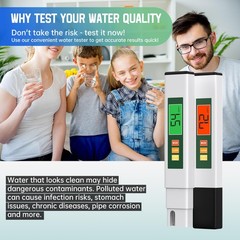 TDS Water Tester, 4 in 1 Meter Digital 6 inches, White & Green