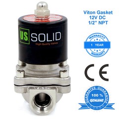 U. S. Solid 1/2″ Stainless Steel Electric Solenoid Valve 12V DC Normally Closed